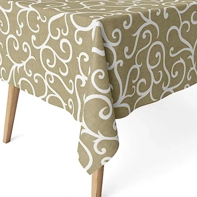 Image of Martina Home Loiret Resin Coated Tablecloth 260 x 140 cm Mustard
