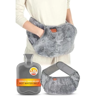 Image of Wearable Hot Water Bottle Belt Period Pain Relief Adults Wrap Around Back Shoulder Body with Cover UK Adult