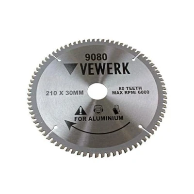 Image of VEWERK TCT Circular Saw Blade 210mm x 30mm 80T for Aluminum 9080
