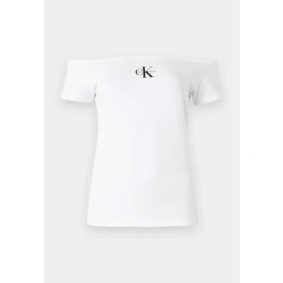 Image of Calvin Klein Jeans Top, Women&#039;s, Size: 3XS, Brilliant white
