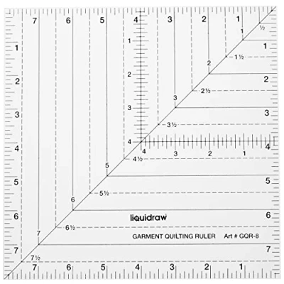 Image of Liquidraw Square Quilting Ruler, Clear Acrylic Template, 8&quot;, GQR 8IN