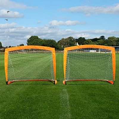 Image of PROGOAL Square Pop Up Goals (Pair) Pair of 4ft Mini Football for the Garden. 2x Goals, Portable Nets Adults &amp; Kids. Training Equipment All Ages.