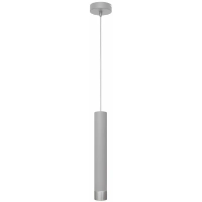 Image of Helam Tuba Slim Pendant Ceiling Light Grey, Chrome 10cm W Km 1111/1 Gr+Ch