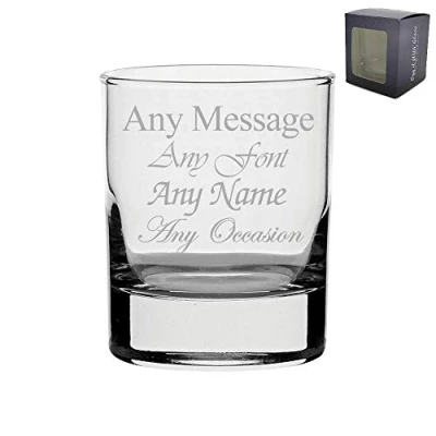 Image of Personalised Engraved 7.75oz Whiskey Glass, Gift Boxed, Personalise with Any Name and Message, Perfect for Occasion