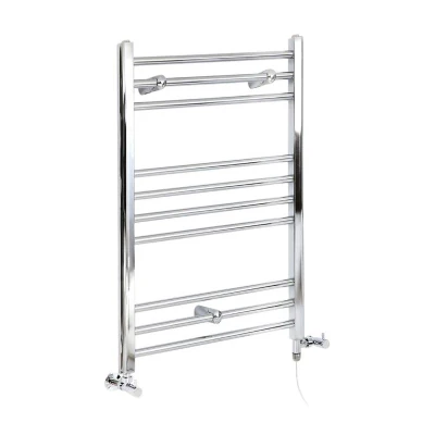 Image of Milano Kent Chrome Dual Fuel Straight Heated Towel Rail 800mm x 600mm