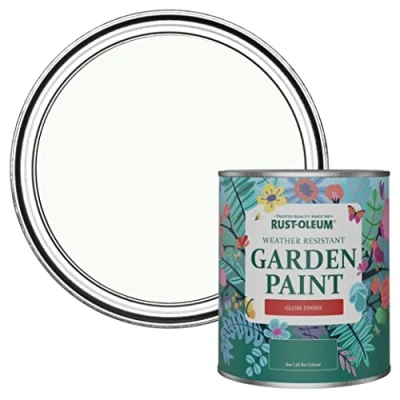 Image of Rust Oleum White Mould Resistant Garden Paint In Gloss Finish Still 750ml Fence Paint, Shed