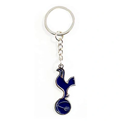 Image of Tottenham Hotspur FC Official Metal Football Crest Keyring (One Size) (Navy/Silver)
