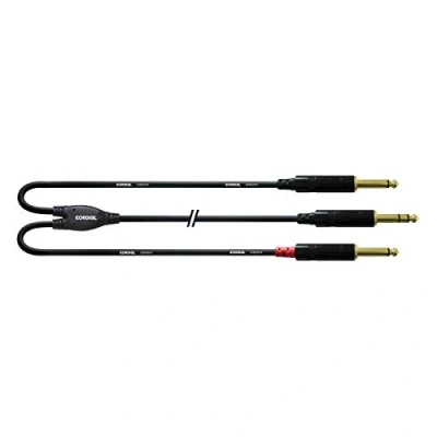 Image of Cordial CFY 0.9 VPP Y Adaptor Cable 6.3 mm Stereo Jack Gold to 2 x Mono m
