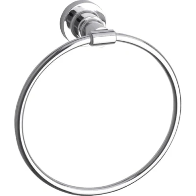 Image of tesa LUUP Hand Towel Ring No Drill Oval Bath Made of Chrome Plated Metal, Stainless Waterproof Includes Removable Adhesive Solution