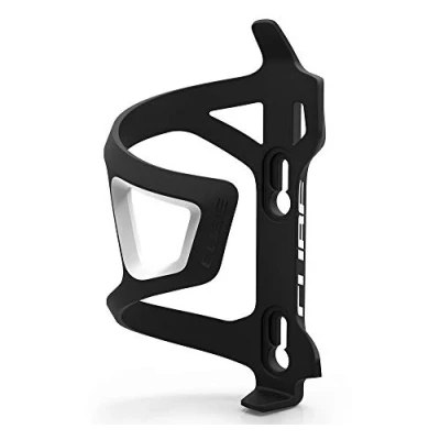 Image of Cube HPP Side Loading Cycling Bottle Cage Black/White, Right Sided Loading/Bicycle Cycle Biking Bike Ride Mountain Road Water Drink Flask Bidon Lightweight Bracket Mount Holder Carrier HPA HPC