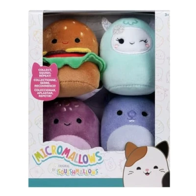 Image of Micromallows SQMM0066 4 Pack Super Soft Mini Squishmallows 6.5cm Plush Figures