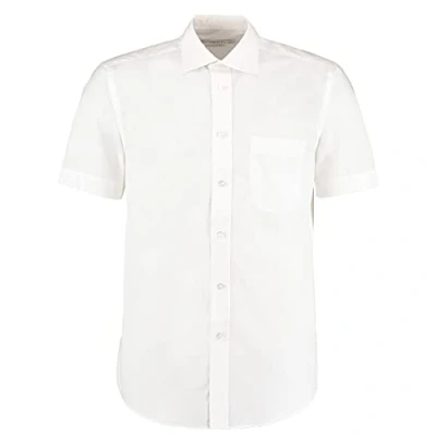 Image of Kustom Kit Men&#039;s Short Sleeve Classic Fit Business Shirt, White, 16