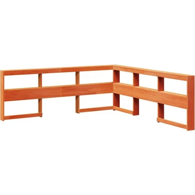 Image of vidaXL Bookcase Headboard L Shaped Wax Brown 180 cm Solid Wood Pine