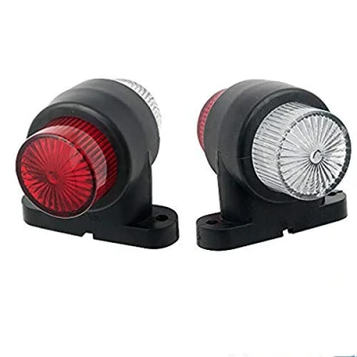Image of MASO Pair 8LED Elbow Side Marker Lights Rubber Lamp Outline for Truck Lorry Trailer Carvan Van Red &amp; White Light