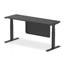 Image of Air 1800x600 Height Adjustable Desk Black CP Leg Modesty Panel