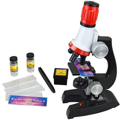 Image of Jzhen 100x 400x 1200x Magnification Refined Scientific Instruments Beginner Microscope Kit Includes Accessory Toy Set for Girls Boys Early Education