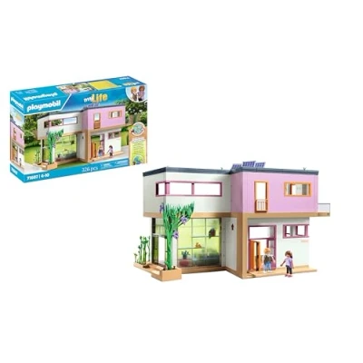 Image of PLAYMOBIL 71607 myLife: Living House with winter garden, two figures and a sticker sheet, made from over 80% recycled bio based materials, detailed play sets suitable for children ages 4+