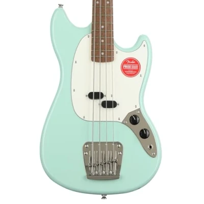 Image of Squier by Fender Classic Vibe &#039;60s Mustang Bass Guitar, Laurel Fingerboard, Surf Green