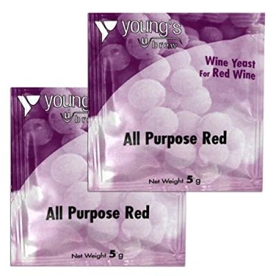 Image of 2x Youngs All Purpose Red Wine Yeast 5g treats 23L / 5 Gallon