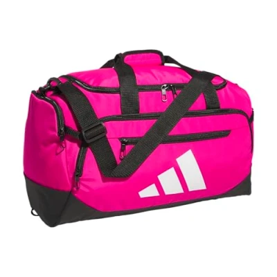 Image of Adidas Defender 5.0 Duffel Bag, Durable Travel Gym Sports Bag for Men and women, Team Shock Pink 2, Medium (59L), Women