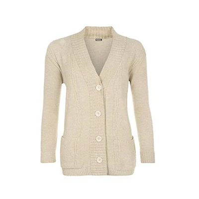 Image of High Street Fashion ® New Womens Ladies Matching Button Long Sleeve Pocket Top Knitted Cardigan Ideal for Casual and Formal wear Size UK 14 16 18 20 22 24 26 28