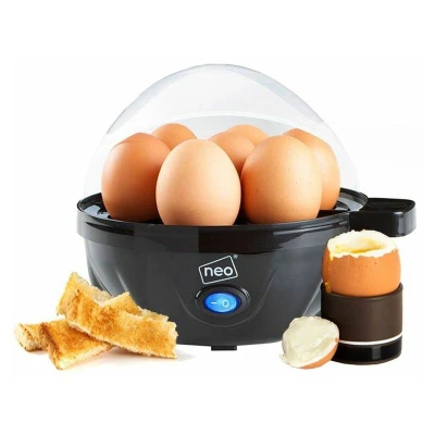 Image of Neo 3 in 1 Durable Kitchen Electric Egg Cooker, Boiler, Poacher Poached Boiled &amp; Omelette Maker Machine Steamer with Timer (Clear Egg)