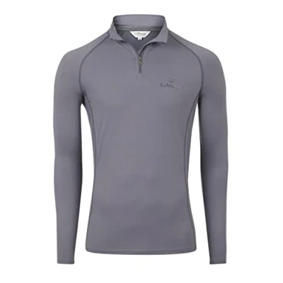 Image of LeMieux Men’s Base Layer Top My Long Sleeve Athletic Thermal Shirts Equestrian Apparel &amp; Gear for Horseback Riding (Grey/XX Large)