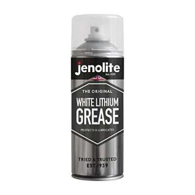 Image of JENOLITE White Lithium Grease Spray 400ml Heavy Duty, Multi Purpose Lubricant Ideal for Cars, Machinery, Hinges, Winches Metal on Protect Against Wear &amp; Corrosion