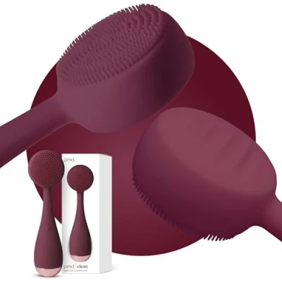 Image of PMD Clean Smart Facial Cleansing Device with Silicone Brush &amp; Anti Aging Massager Waterproof SonicGlow Vibration Technology Clear Pores and Blackheads Lift, Firm, Tone Skin