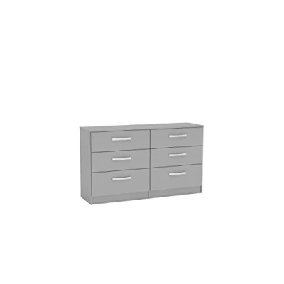 Image of Birlea Lynx 6 Drawer Chest High Gloss, Grey
