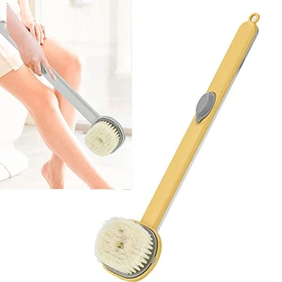 Image of Back Scrubber for Shower, Shower Brush with Long Handle Exfoliating Skin and Soft Scrub Body, Scrubbers Use in Men Women Elderly (Yellow)