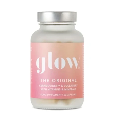 Image of Original by Glow Laboratories Hair, Skin &amp; Nails Formula Ceramosides, Vollagen Hyaluronic Acid Vegan 60 Capsules