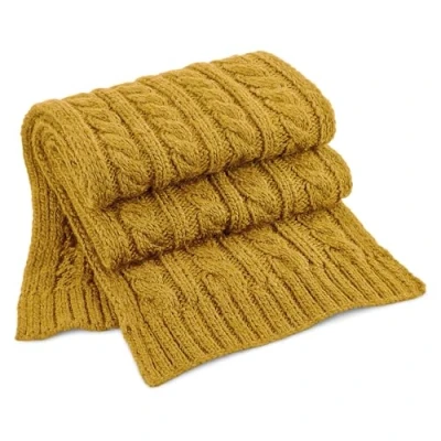 Image of Beechfield B499 Cable Knit Melange Scarf Mustard