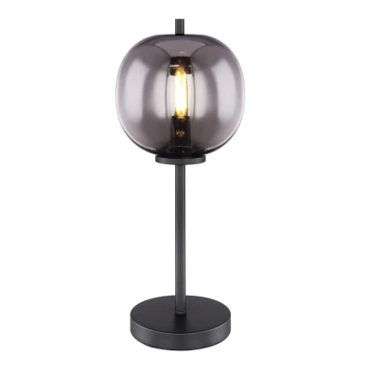 Image of Blacky Globe Table Lamp Black Glass Shade 1x E14