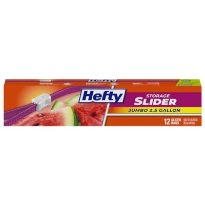 Image of Hefty Slider Jumbo Storage Bags (2.5 Gallon, 12 Count)