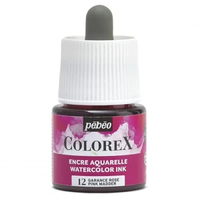 Image of Pébéo Colorex Ink 45 ml Pink Watercolour Velvety Effect Multi Tool Drawing for All Media Garance
