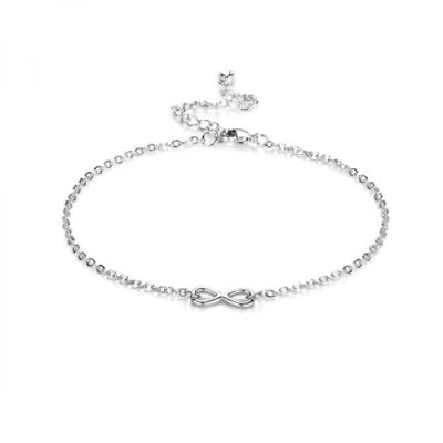 Image of Philip Jones Silver Plated Infinity Anklet Created with Zircondia® Crystals