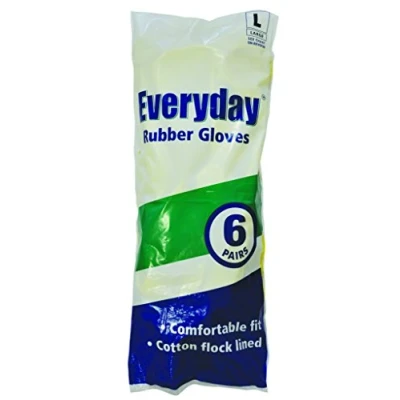 Image of Everyday Catering Rubber Gloves, Large, 6 Pairs