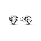 Image of Pandora April Clear Eternity Circle Stud Earrings Sterling Silver Birthstone with Man Made Stones for Women Gift Her No Box