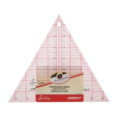 Image of Sew Easy Sewing and Patchwork Ruler Various Shapes Sizes, 60 Triangle Quilting 8 x 9 inch