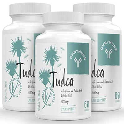 Image of TUDCA Liver Supplements 1000mg Per Serving (180 Capsules, 3 Pack), Tauroursodeoxycholic Acid with Humic and Fulvic, Herbal Blend, for Detox Cleanse, Digestive Health