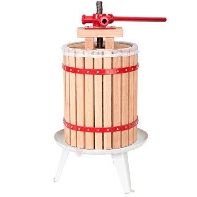 Image of TecTake 18 Litre Fruit Press with Straining Bag, Apple Cider Grape Wine, Cider, Beer Making Tool, Wooden Basket Homemade Natural Juice Presser