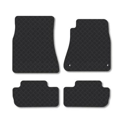 Image of Rubber Car Mats Compatible with Lexus Is250 (2005 2013) [Manual] Sc Tailored Fit Floor Set Accessory Black Custom 4 Pieces Clips Anti Slip Backing, Heavy Duty &amp; Waterproof