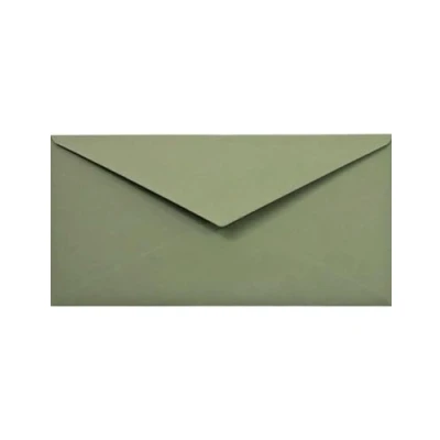 Image of Netuno 25 Green Long envelopes DL 110x220mm 120g Materica Verdigris Ecological Multicolour Elegant Coloured Recycled for Birthday Christmas Greeting Cards