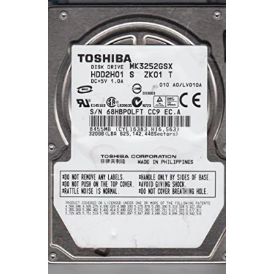 Image of MK3252GSX, A0/LV010A, HDD2H01 S ZK01 T, Toshiba 320GB SATA 2.5 Hard Drive