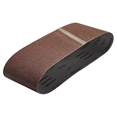 Image of wolfcraft 3 Fabric Sanding Belts 76 x 457 mm, grain 80 I 1894000