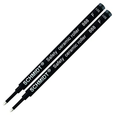 Image of Schmidt German Roller Pen Black Refill Safety Ceramic 888 F (2 Pieces)