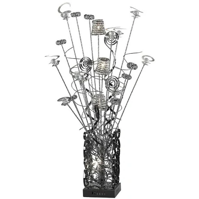 Image of (DH) Koil Table Lamp 4 Light G4 Aluminium/Black/Crystal, NOT LED/CFL Compatible