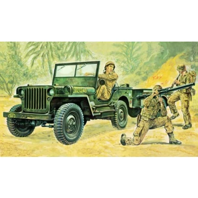 Image of Italeri Willys MB Jeep with Trailer