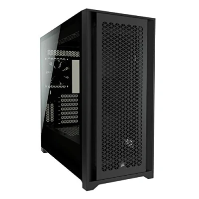 Image of Corsair 5000D Airflow Tempered Glass Mid Tower ATX Case (High Front Panel, RapidRoute Cable Management System, Two Included 120mm Fans, Motherboard Tray with Fan Mounts) Black